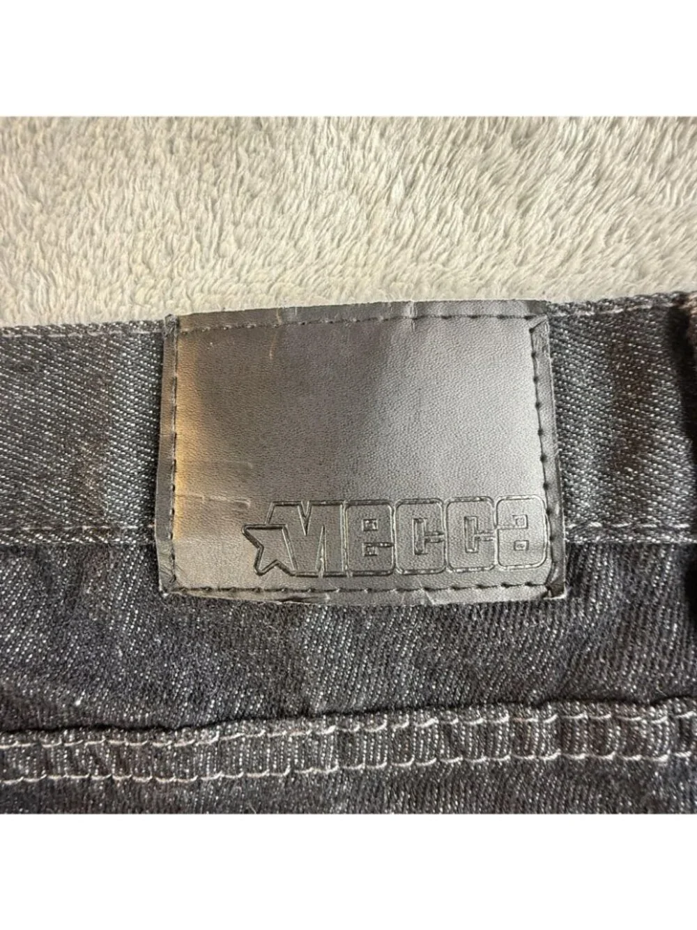 Mecca Jeans Mens 38x32 Black Regular Straight Denim Pants Casual Streetwear Y2K